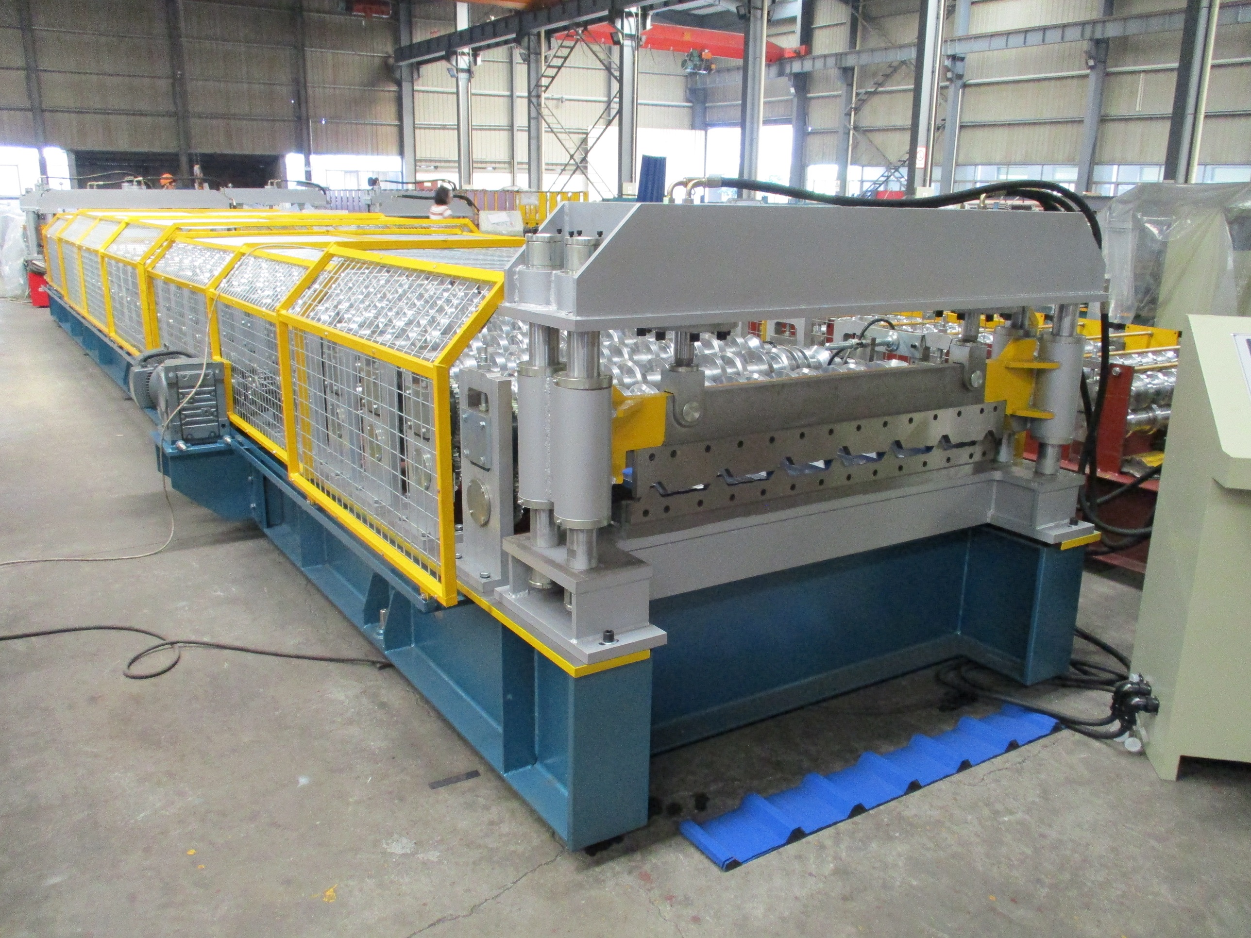 Delivery of Box Profile Sheet Roll Forming Machine to India 1450mm width roll forming machine india